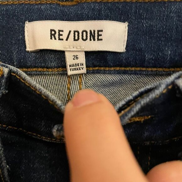 Re/Done NWOT 90’s High Rise Crop Ankle Comfort Stretch Jeans in Royal Fade 26 - Picture 8 of 10
